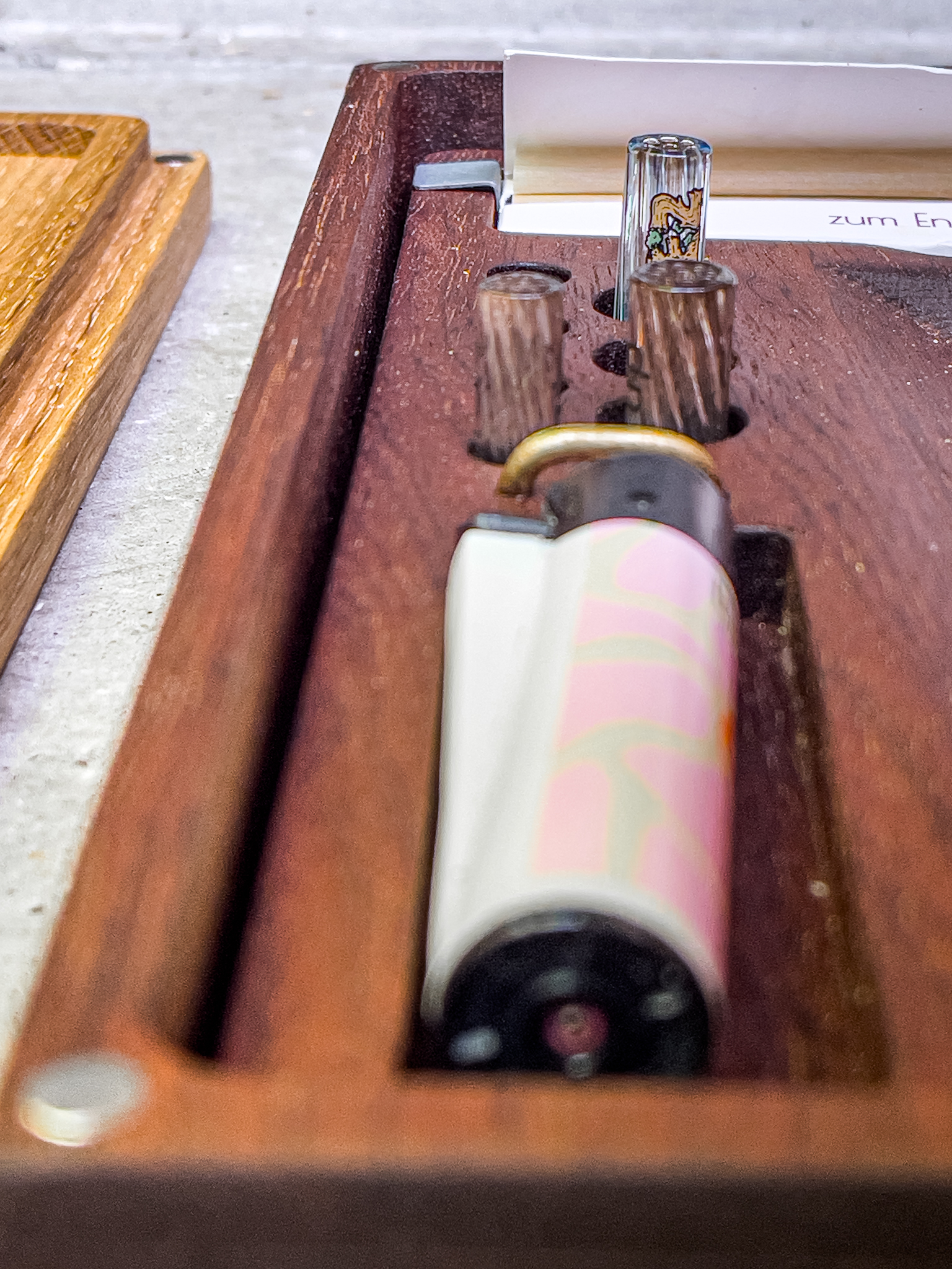 Magnetic Rolling Tray Box | Mahogany & Oak