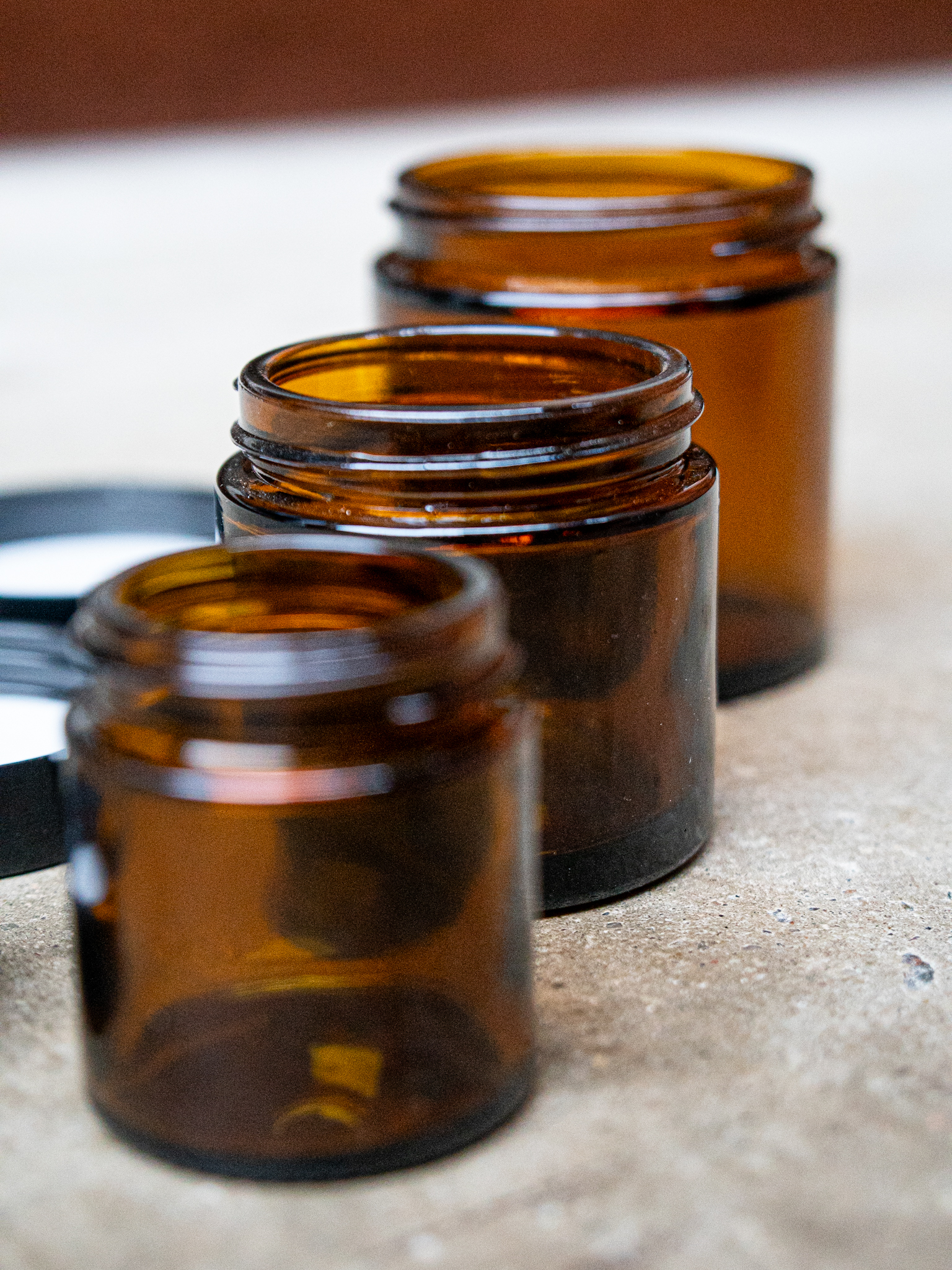Amber Glass Jars